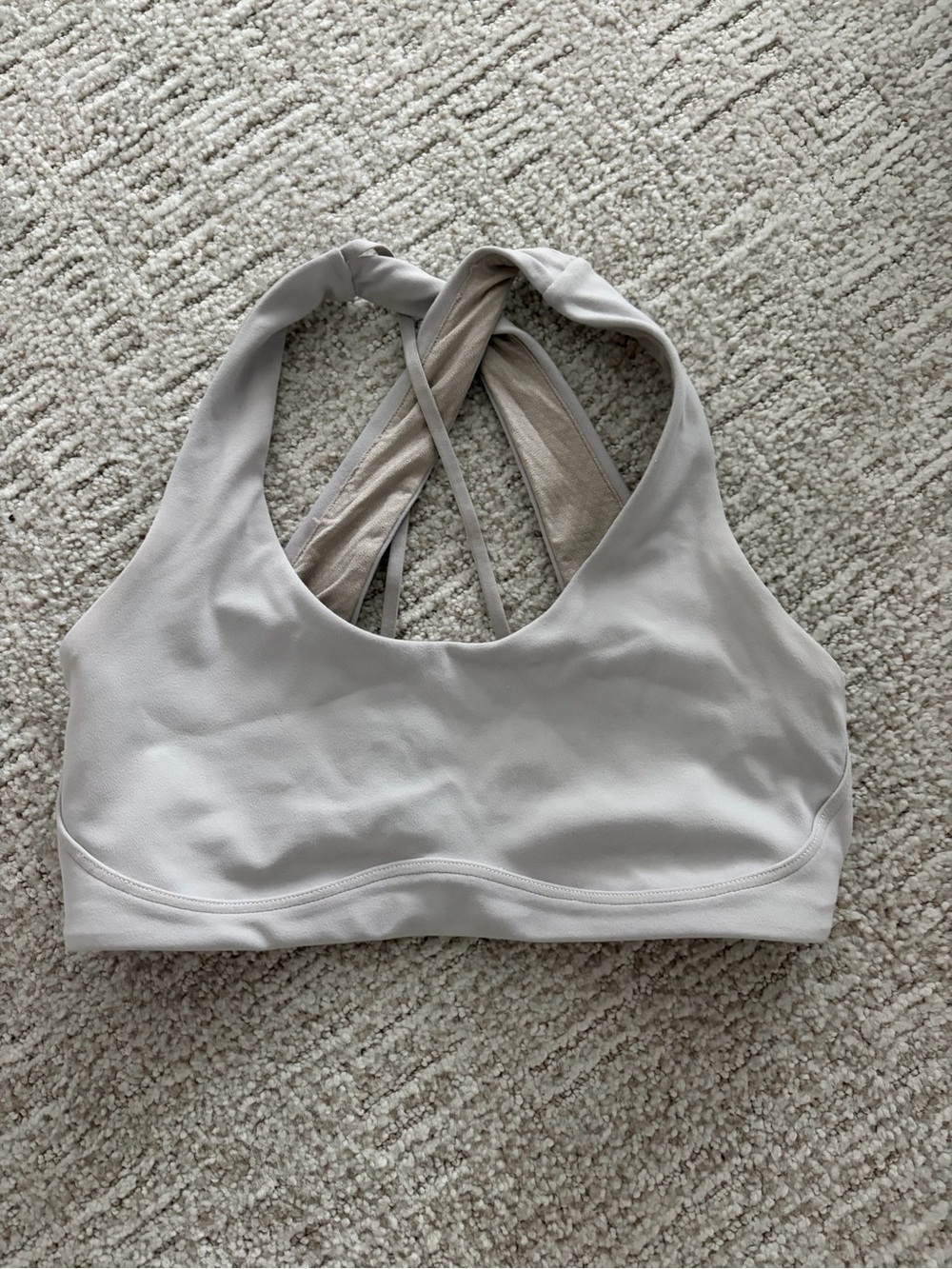lululemon athletica White Cross-Back Sports Brau